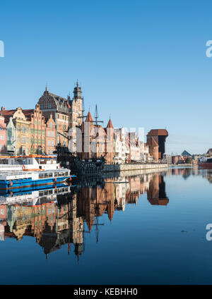 Riverfront Bars und Restaurants in Danzig, Polen Stockfoto