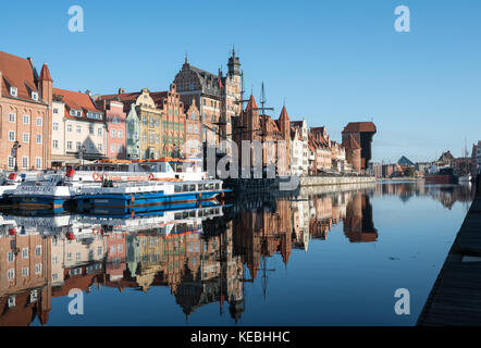 Riverfront Bars und Restaurants in Danzig, Polen Stockfoto