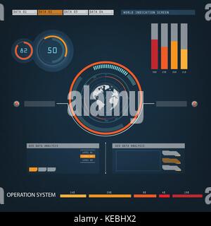 Zukunft Anblick Action-modus Erde interface ui Design grafische Darstellung Stock Vektor