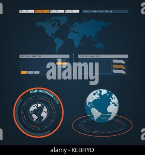 Zukunft Anblick Action-modus Erde interface ui Design grafische Darstellung Stock Vektor