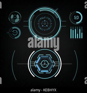 Zukunft Blick Aktion radar Interface ui zukünftige Gestaltung grafische Darstellung Stock Vektor