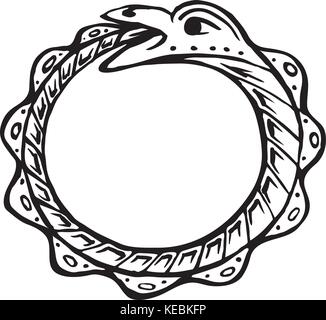 Uroboros Mythologie und Schlangen Stock Vektor