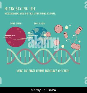 Mikroorganismen leben Infografik illustration Vektor Stock Vektor