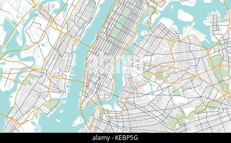 New York City Map. Vector Illustration. Stock Vektor