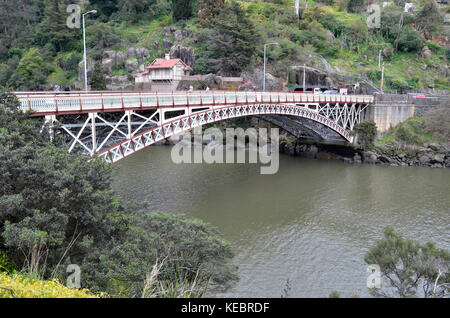 King's Brücke am Eingang zu Cataract Gorge bei Launceston, Tasmanien Stockfoto