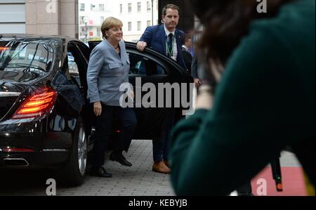 Brüssel, Belgien Oktober 2017. Bundeskanzlerin Angela Merkel kommt am 19. Oktober 2017 zu einem EU-Gipfel in Brüssel, Belgien. Quelle: Jakub Dospiva/CTK Photo/Alamy Live News Stockfoto