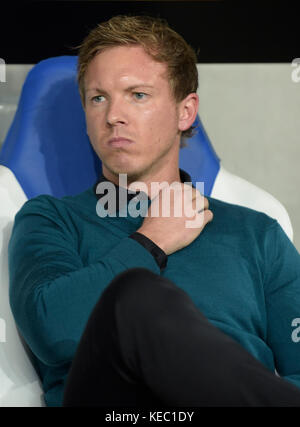 Sinsheim, Deutschland Oktober 19, rhein-neckar-Arena. headcoach Julian nagelsmann von Hoffenheim während der das Spiel zwischen der TSG Hoffenheim und Istanbul basaksehir fk Am 3. Spieltag in der Gruppe c der Europa League. (Foto von Ulrich Roth/ulrich-roth.de) +++ Foto ist honorarpflichtig +++ Stockfoto