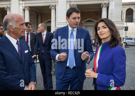 Campidoglio presentazione Formel e Gran premio di Roma Capitale con la sindaca Raggi, con sticchi, diacetti e meleo *** keine Web *** keine quotidiani *** Stockfoto