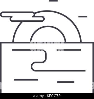Sonnenuntergang, abend Meer vektor Symbol Leitung, Zeichen, Abbildung auf Hintergrund, editierbare Anschläge Stock Vektor