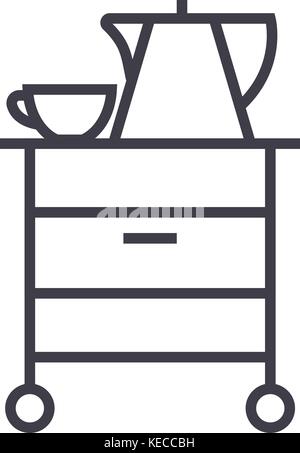 Kaffee, Wandschrank vektor Symbol Leitung, Zeichen, Abbildung auf Hintergrund, editierbare Anschläge Stock Vektor
