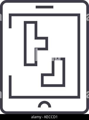 Tetris vector Symbol Leitung, Zeichen, Abbildung auf Hintergrund, editierbare Anschläge Stock Vektor