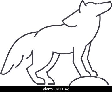 Wolf vektor Symbol Leitung, Zeichen, Abbildung auf Hintergrund, editierbare Anschläge Stock Vektor