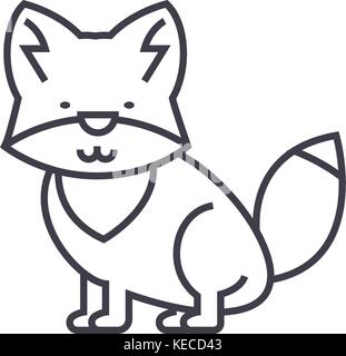 Wolf illustration Vektor Symbol Leitung, Zeichen, Abbildung auf Hintergrund, editierbare Anschläge Stock Vektor
