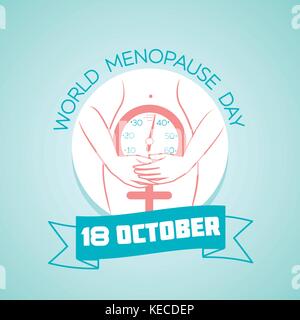 Kalender für jeden Tag am 18. Oktober. Grußkarte. Urlaub-world Menopause day. Symbol in der linearen Stil Stock Vektor