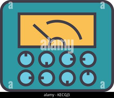 Messbare Indikatoren, Manometer flache Linie Illustration, Begriff Vektor isolierte Symbol Stock Vektor
