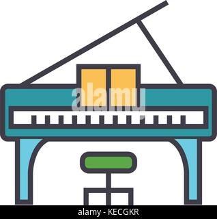 Klavier Konzert flache Linie Illustration, Begriff Vektor isolierte Symbol Stock Vektor