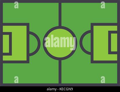 Fußball, Fußball flache Linie Illustration, Begriff Vektor isolierte Symbol Stock Vektor