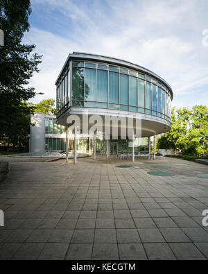 Prag. Der Tschechischen Republik. Expo '58 Pavillon in Letna Park entworfen von František Cubr, Josef Hrubý & Zdeněk Pokorný für das Jahr 1958 der Brüsseler Weltausstellung. Stockfoto