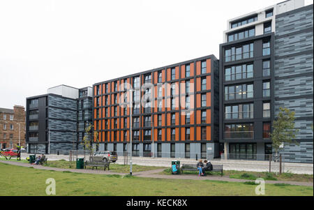 Neue Studentenwohnungswohnungen für die Napier University in Edinburgh, Schottland, Großbritannien Stockfoto