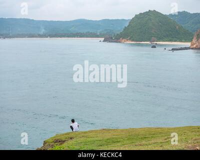 Putri Nyale Beach in Lombok, Indonesien Stockfoto