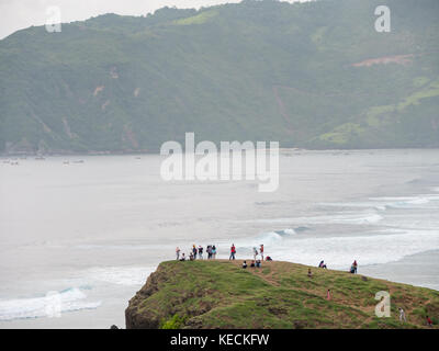 Putri Nyale Beach in Lombok, Indonesien Stockfoto