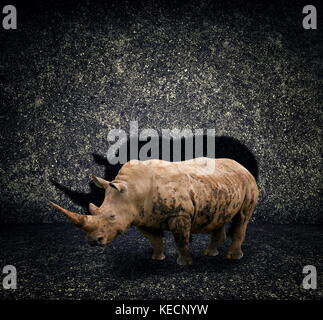 Rhino auf dunklen abstrakte baackground Stockfoto