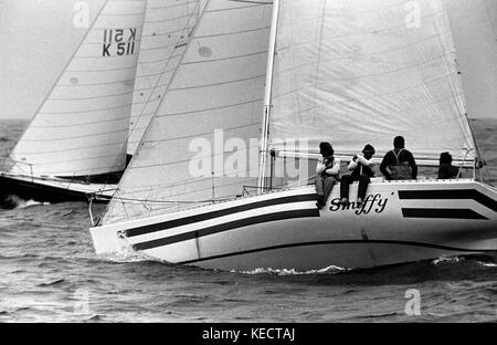 AJAXNETPHOTO - 1979 - HALBE TONNENWELTEN - SCHEVENINGEN, HOLLAND. SMIFFY BEI DEN WELTMEISTERSCHAFTEN. FOTO: JONATHAN EASTLAND/AJAX REF:HDD/HALF TON/1979 2 Stockfoto