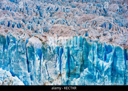 Spalten und Risse in den Perito Moreno Gletscher, Nationalpark Los Glaciares, Patagonien, Argentinien Stockfoto