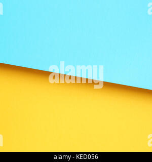 Gelb und Hellblau Papier Hintergrund Stockfoto