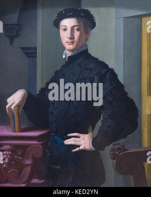 Porträt eines jungen Mannes, Agnolo Bronzino, 1530er Jahre, Metropolitan Museum of Art, Manhattan, New York City, USA, Nordamerika Stockfoto