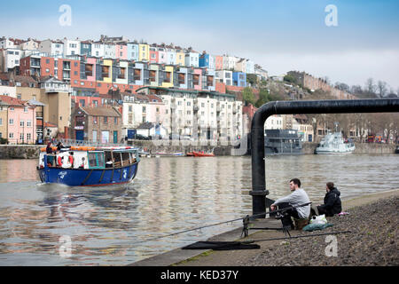 Angeln in Bristol Marina de Stockfoto