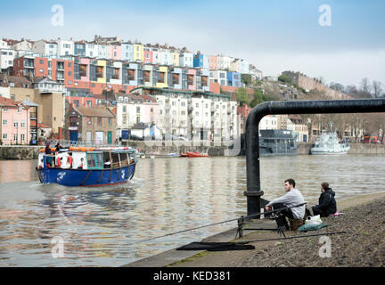 Angeln in Bristol Marina de Stockfoto