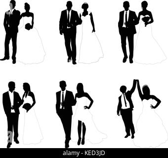 Hochzeit Paare-Vector Illustration Stock Vektor
