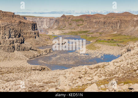 Eine jokulsa fjollum Canyon. Es ist der zweitlängste Fluss Islands. Es Streams über die Wasserfälle Dettifoss und Selfoss. Stockfoto