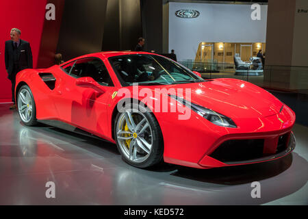 FRANKFURT, Deutschland - 12.September 2017: Ferrari 488 GTB Spider Sportwagen auf der Frankfurter Automobilausstellung IAA 2017 präsentiert. Stockfoto