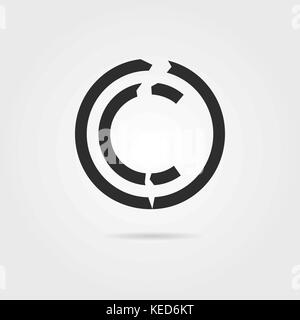 Gebrochene Copyright Symbol mit Schatten Stock Vektor