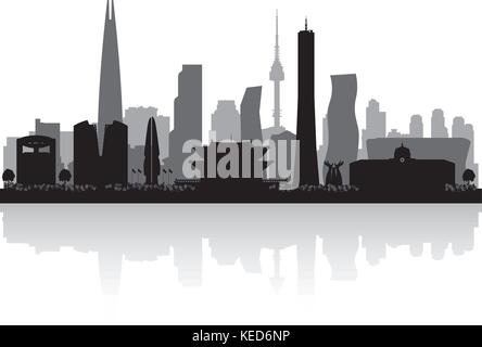 Seoul South Korea City Skyline Vektor silhouette Abbildung Stock Vektor