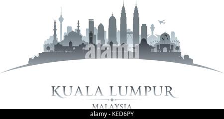 Malaysia Kuala Lumpur Skyline der Stadt Silhouette. Vector Illustration Stock Vektor