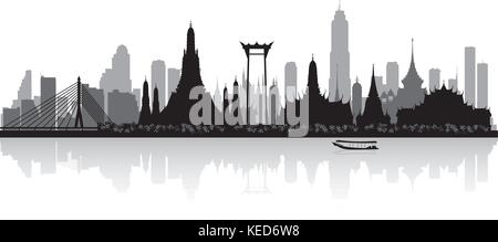 Bangkok Thailand City Skyline Vektor silhouette Abbildung Stock Vektor