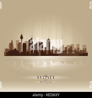 Sydney Australia Skyline Stadtsilhouette Stock Vektor