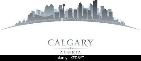 Calgary, Alberta Kanada Skyline der Stadt Silhouette. Vector Illustration Stock Vektor
