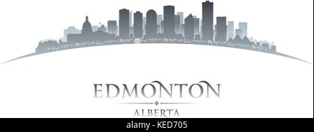 Edmonton Alberta Kanada Skyline der Stadt Silhouette. Vector Illustration Stock Vektor