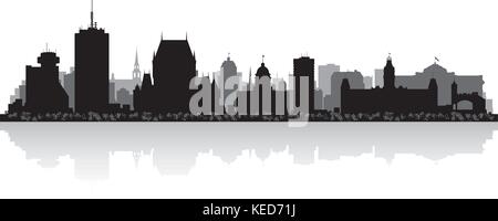 Quebec Kanada Stadt Skyline Silhouette Vektor-illustration Stock Vektor