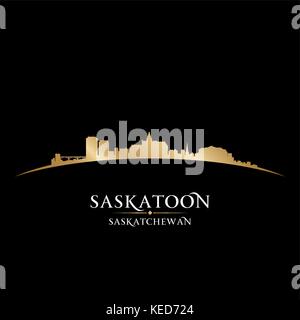 In Saskatoon, Saskatchewan Kanada Skyline der Stadt Silhouette. Vector Illustration Stock Vektor