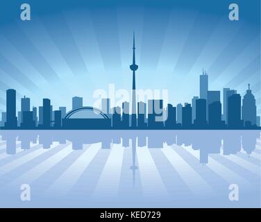 Toronto Skyline mit Spiegelung im Wasser Stock Vektor