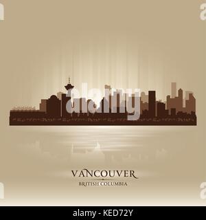 Vancouver British Columbia Skyline Stadtsilhouette. Vektor-illustration Stock Vektor