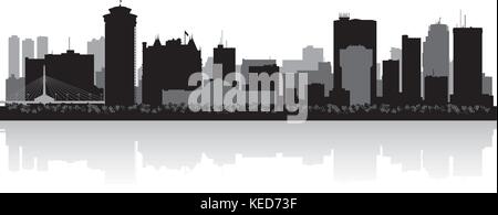 Winnipeg Kanada Stadt Skyline Silhouette Vektor-illustration Stock Vektor