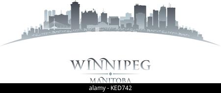 Winnipeg Manitoba Kanada Skyline der Stadt Silhouette. Vector Illustration Stock Vektor