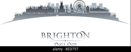 Brighton England Skyline der Stadt Silhouette. Vector Illustration Stock Vektor