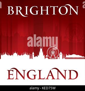 Brighton England Skyline der Stadt Silhouette. Vector Illustration Stock Vektor